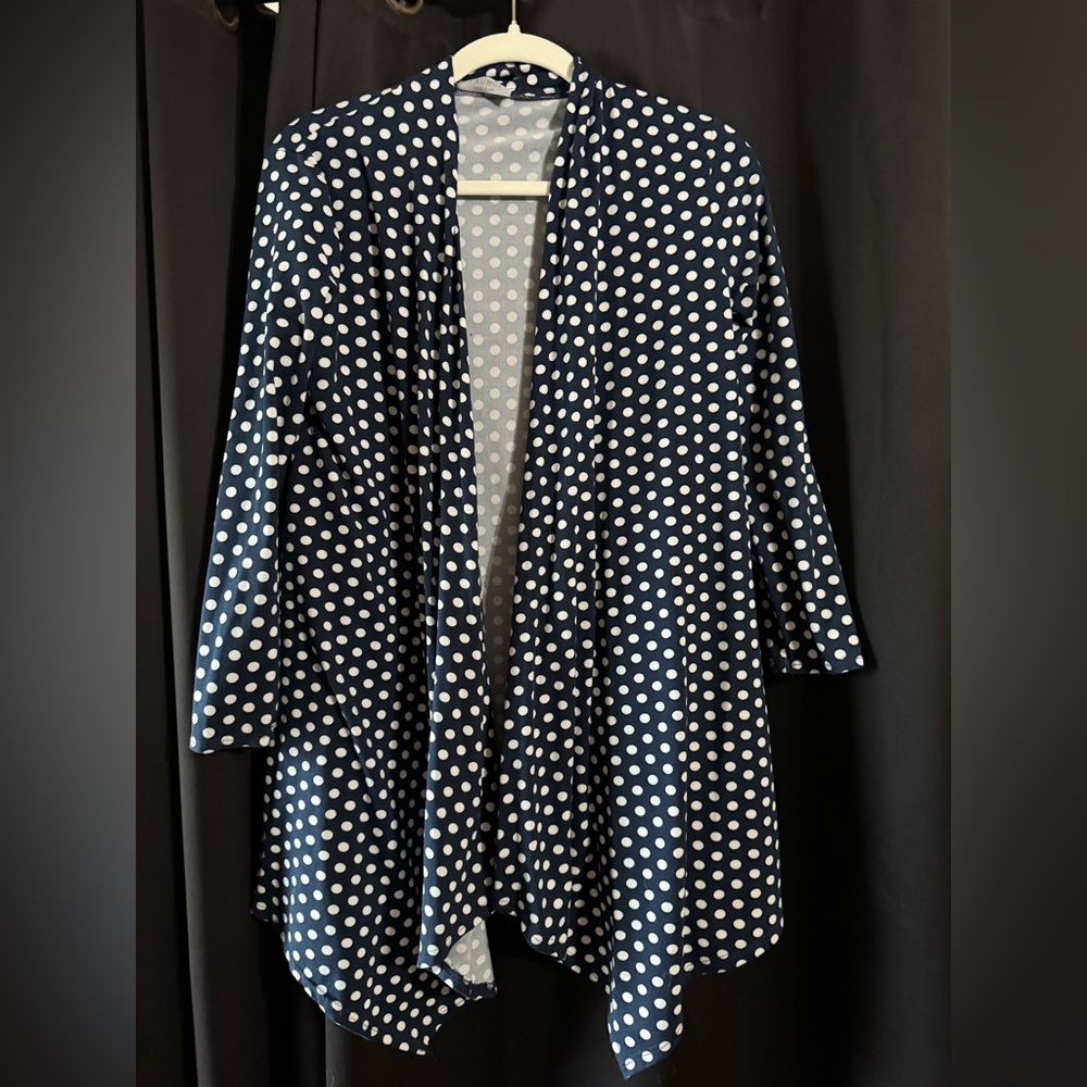 Frumos Navy Polka Dot Cardigan